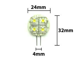 1 watt G4 LED bulb - 4 LED dimensions