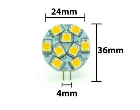1.8 watt G4 LED bulb â€“ 9 LED dimensions