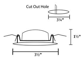 Recessed 3 LED cabinet light