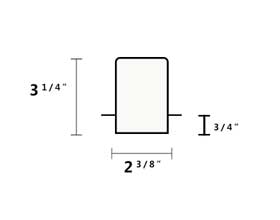3¼  inch Recessed Slim Cabinet Light dimensions