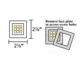 Square Surface Mounted LED Under Cabinet Light dimensions