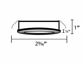 Round Recessed LED Puck light dimensions